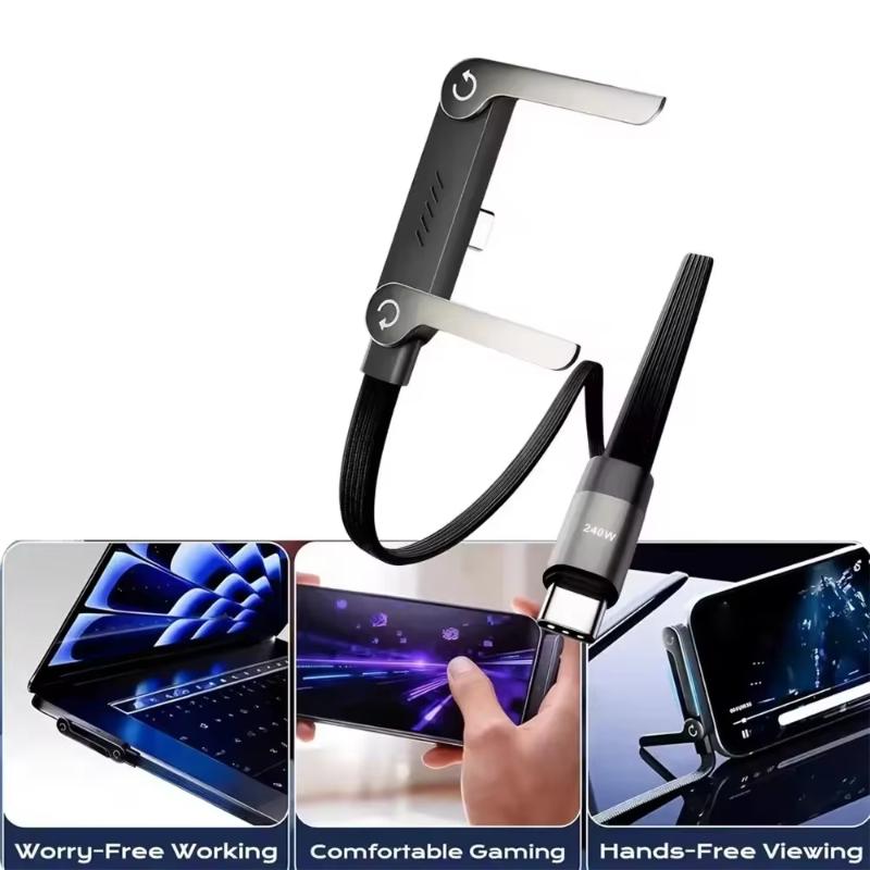 [2-in-1 접이식 휴대폰 거치대, 240W USB- - Video Gaming & Esports Usd Acc 리뷰 및 가격